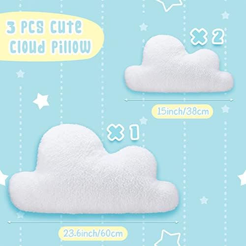 Комплект от 3 теми, декоративни възглавници във формата на облаци, сладък Меки възглавници-облаци, бяла възглавница