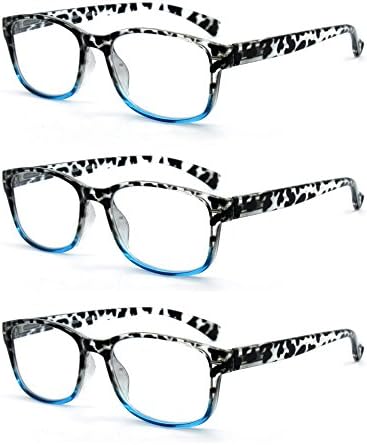 Очила за четене в два цвята черепаховой рамки с пружинным тръба на шарнирна връзка Eye-Zoom, 3 опаковки, дизайнерски очила
