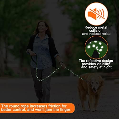 Верижна каишка за кучета HOMIMP, Отразяваща Метална каишка, Защитени от дъвчене, за големи Кучета с дължина 6 метра, с удобна