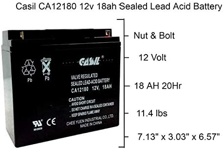 Запечатани Оловно-Кисели Акумулаторна батерия AGM Casil 12V 18AH CA12180 SLA (1 опаковка)