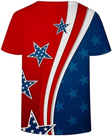 Ausyst/ Дамски Тениски с Флага на сащ, Летни Ежедневни Блузи с Къс ръкав и Кръгло Деколте, Патриотични Ризи на Деня на