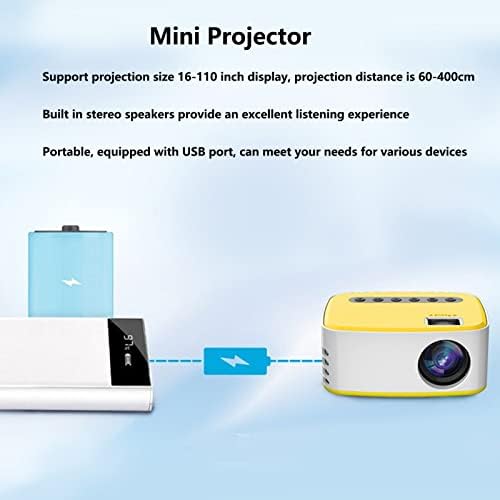 Мини проектор, Wi-Fi, видео проектор с висока разделителна способност, поддръжка на синхронни екрана 1080P и iOS / Android,
