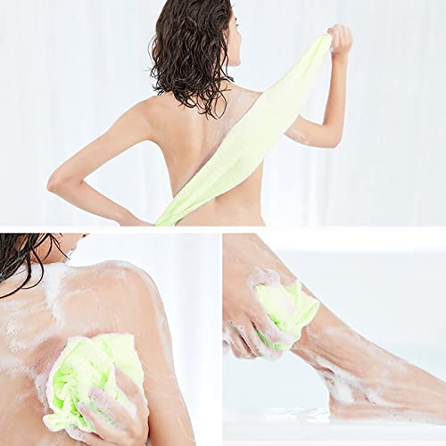 Linkidea 2 Опаковки Кърпи за миене на банята, Найлонов Ексфолиращ Скрубер за гърба, Дълга Гъба за душ за почистване