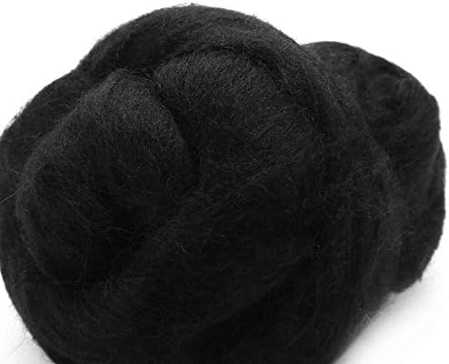 TRENDYBOY Комплект за Плетене на една Кука Прежда 50 г Черни Боядисани Вълнени Потници Равно Валяние Вълнена