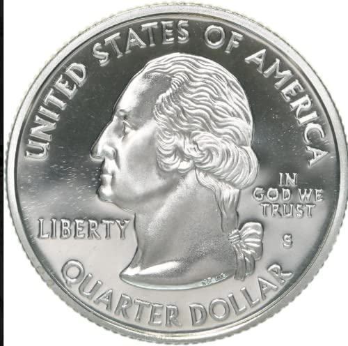 Сребърна монета Канзасской проби от 2005 г., като една четвърт от 25 цента (1/4 долара). От отворения ментов