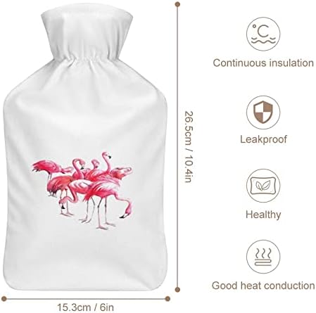 Гумена Инъекционная Топло Flamingo с Топло Плюшен Калъф за Легла при Менструални Болки и Спазми 1 Литър