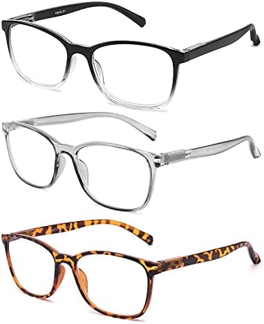 CRGATV 3 опаковки Синьо-Екранировка на Очила за Четене за Мъже И Жени, Правоъгълни Компютърни Очила за четене със Защита от