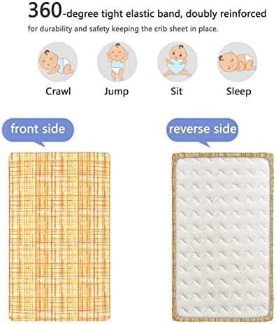 Кухненски Кърпи за яслите в оранжевата ивица, Портативни мини-Чаршафи за легла от ултра Мек материал - Отлични за стая на момче