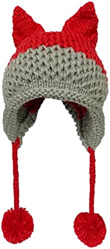 SUNONE11 Лисица ушите шапки, зимата е топло плетене на шапки с pom-помераните шапки, мозайка плетене на една кука шапки