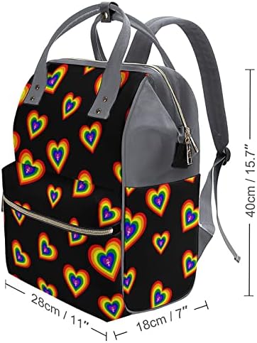 Чанта за Пелени с принтом FunnyStar Rainbow Сърце Ankh, Детска Раница, Чанта За Памперси, Водоустойчив Пътна