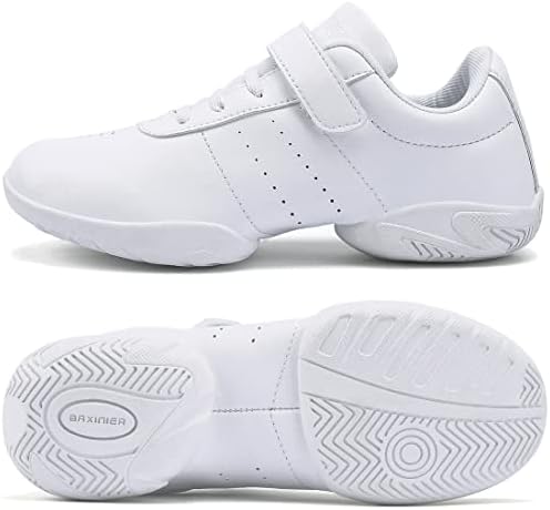 BAXINIER/ Бели Танцови Обувки за Чирлидинга За Момичета, Спортни Спортни Стаи за Дишащи Обувки за Младежки състезания