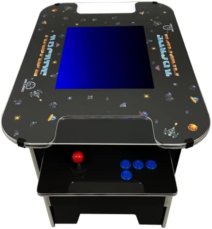 Аркадна игра машина за коктейли Game Класика в 60 мача, 2 играч, Хром Т-Образен Черно Arcade шкаф, в Търговската мрежа