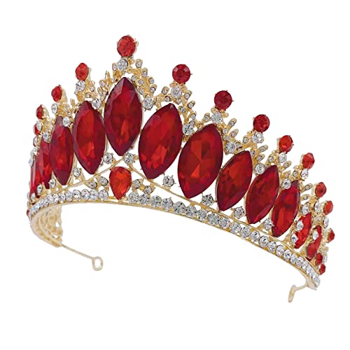 MR. Червена Диадема-Короната за Жени, Кристален Сватбена Тиара за Жени, Диадема под формата на Короната на Принцеса, Шапки