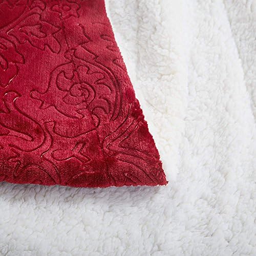 Червено одеало за легло Tache Мерло - Тисненое Супер Меко Одеало От Шерп-руно с релефна с Размер на Queen-Size - 90 x 90 см