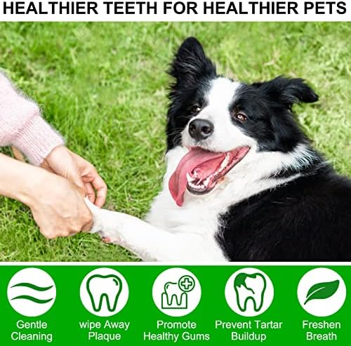 APCKFLEE50 бр. Кърпички за почистване на зъбите за Кучета и котки, Кърпички за грижа за зъбите за Кучета, Предварително