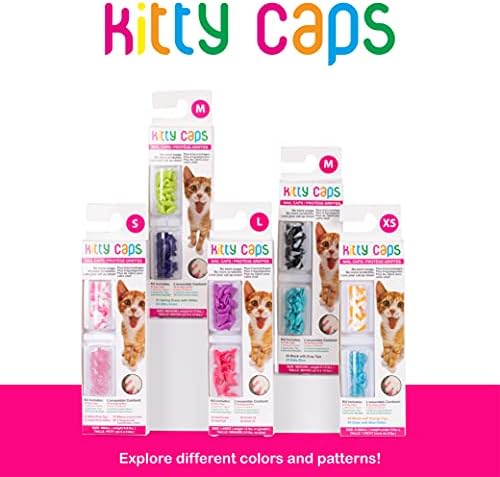 Капачки за нокти Кити Caps за котки | Сигурна, стилна и хуманен алтернатива отстраняване на нокът | Предотвратява появата на
