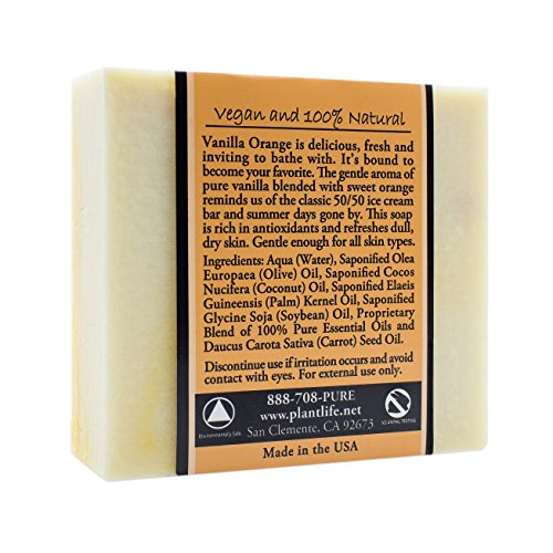 Сапун Plantlife Vanilla Orange в 3 опаковки - Овлажняващ и успокояващ сапун за вашата кожа, Изработено е ръчно с използването