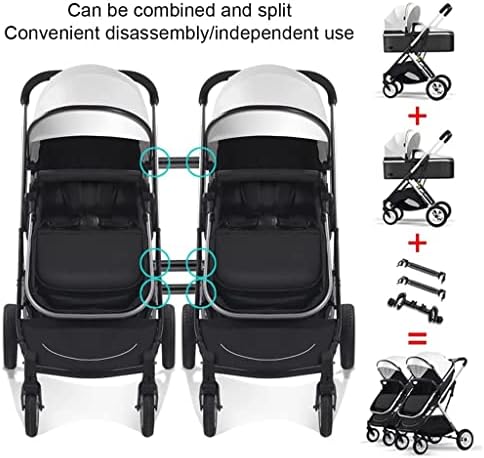 WIGSELBL Комбинирана количка за деца Side by Side, Двустранен, детска количка за близнаци Количка-Подвижни Сгъваеми
