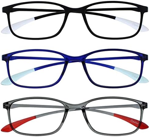 OPULIZE Ice 3 Опаковки Суперлегких Очила За четене Черен Син Сив Женски Мъжки RRR61-137