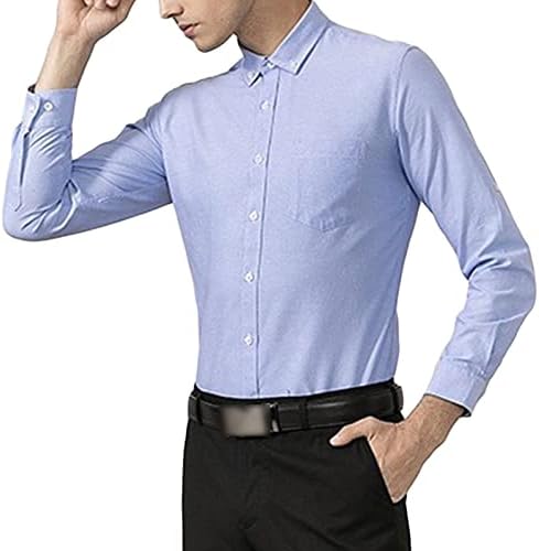 Maiyifu-GJ Мъжки Ежедневни Риза Без бръчки, Ризи Обичайното намаляване на копчета, Обикновен Бизнес Ризи Slim Fit С