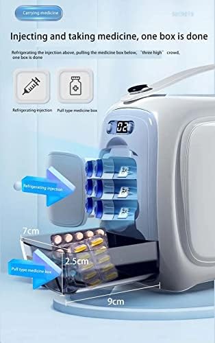 Преносим Охладител Инсулин WUJIBAGUA, Рефрижераторный хладилник за лекарства 2-8 ℃, с Дисплей на температурата и Будилник