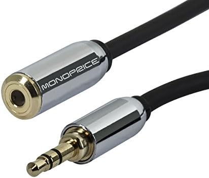 Аудио кабел Monoprice - 6 Фута - Черно | 3,5 мм Plug-удължителен кабел за 3,5 мм гнездовому порт за мобилни устройства,