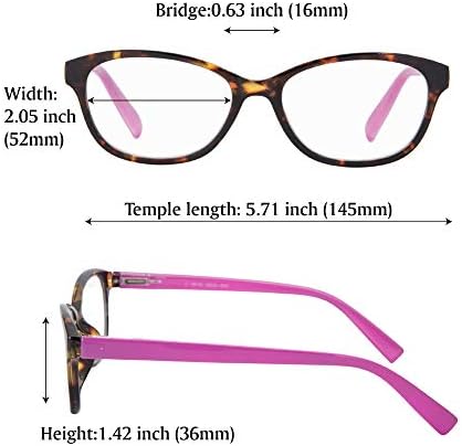 Очила за четене EYEGUARD, 4 опаковки, дамски модни цветни ридеры на пролетта панти
