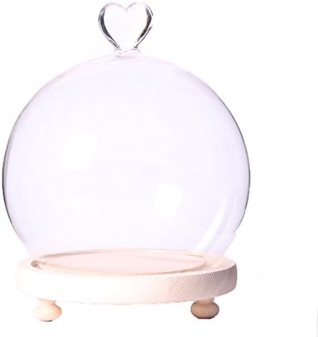 Siyaglass Прозрачно Стъкло дамска шапка клош Глобус Дисплей Куполна Банка-Камбанка с Дръжка във формата на