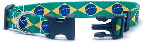 Нашийник и каишка за кучета с бразилски флаг | Отличен за бразилски празници, Специални събития, Фестивали,