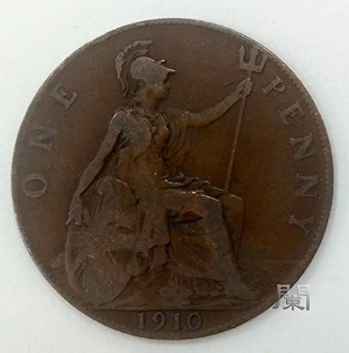 Европейската монета Британски монети 1910 Едуард Севен 1 Дистанционни монети