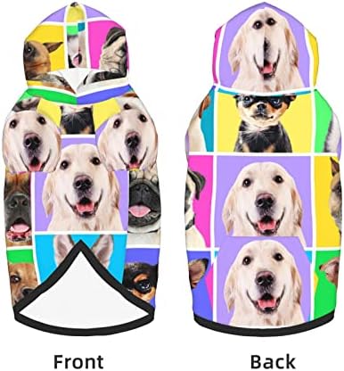 Голяма Hoody с качулка за кучета Сладко-Dogs-Цветни Дрехи за домашни любимци, Пуловер с Шапка, Мека Облекло