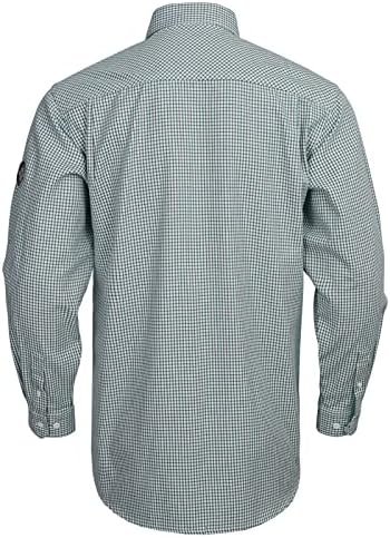 Ризи WORKWEYA FR за Мъже с Дълъг Ръкав 6,5 унции от Памук в Клетката, Пожароустойчиви Заваръчни Ризи