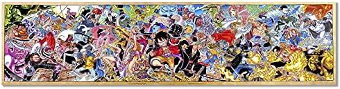 PINKNORDIC Аниме WT100 Плакат Пирати в Сламена Шапка Luffy Zoro АСО Платно Стенно Изкуство за Декор за Хола Подарък