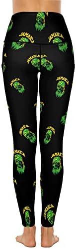 Дамски Панталони за Йога с джобове Flag of Jamaica, Гамаши за тренировки с Висока Талия, Чорапогащи
