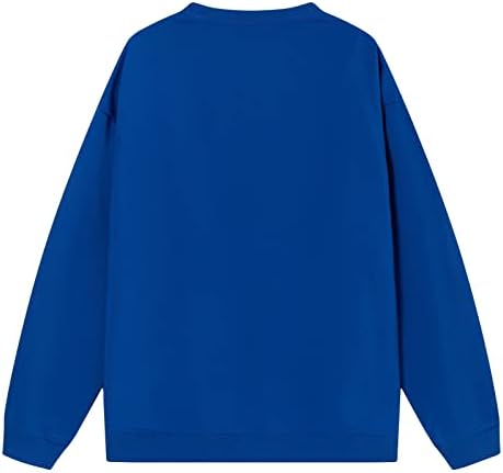 JJHAEVDY Дамски Блузи с кръгло деколте и дълъг Ръкав с принтом във формата на Сърце, Всекидневни Пуловер, Лека