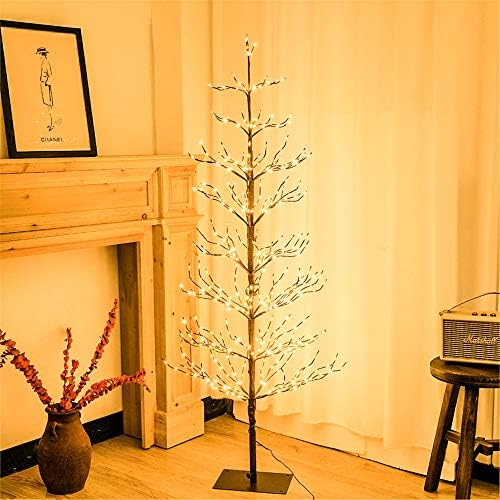 Leruckdite LED Tree Light 5ft 518L Топло Бяло Изкуствено Дърво Украса за Спални, В Помещения и На Открито Домашен Фестивал