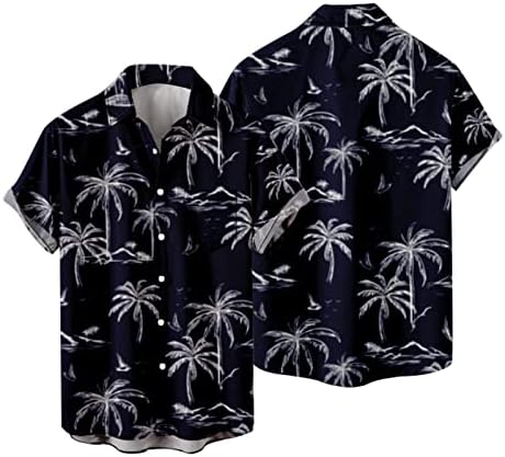 Xiloccer Мъжки Основни Тениски Клетчатая Риза Тропически Ризи за Мъже Ризи за Софтбол Извънгабаритни Ризи с Копчета С Принтом