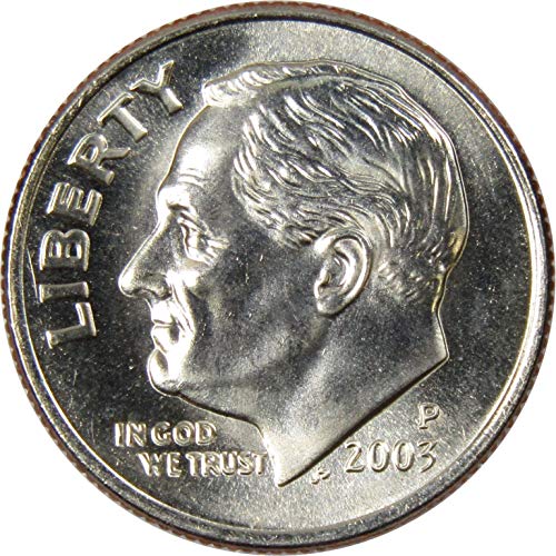 2003 P Десятицентовик Рузвелт БУ Не Циркулационни Монети, Монетен двор на Щата 10в са подбрани Монета в САЩ