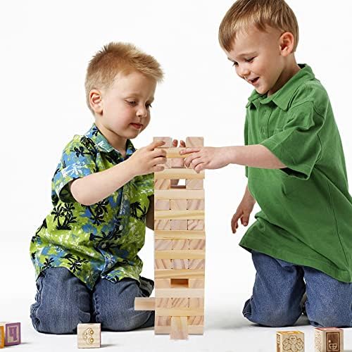 Настолна Игра Набор от Glintoper Tic Tac Toe & Сушилни Tower Blocks, Класическа Игра за подреждане на дървени и Настолна