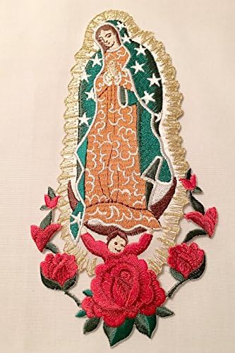 CF3728 Дева Мария (Квадалупе) Кръщенета Бродирана ютия на заплатке (7 x 3,75, без думи)