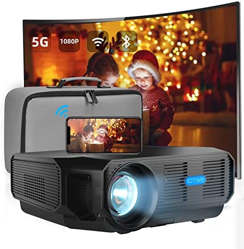 Собствен проектор 1080p HD Проектор, WiFi, Bluetooth, Проектор 5G WiFi Преносим видео проектор за Домашно