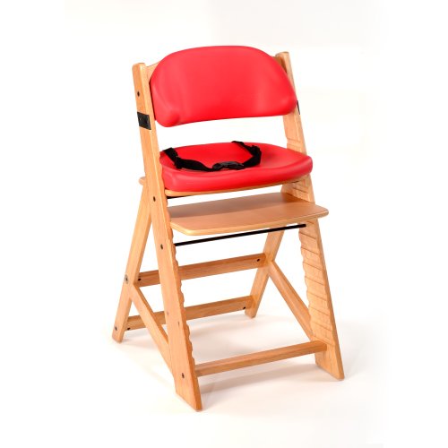 Детско столче за хранене Keekaroo правилната височина с Удобни възглавници, Натурален /Череша (0055201KR-0002)