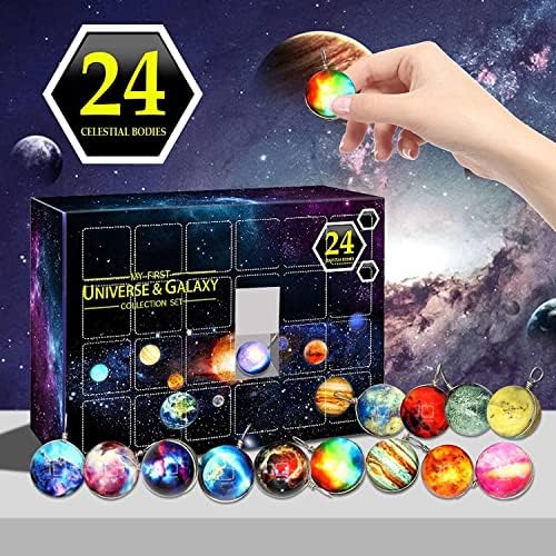 Коледен Адвент-календар Universe Galaxy, Подарък кутия с изненада Cosmic Planet, Набор от играчки за 24 дни,