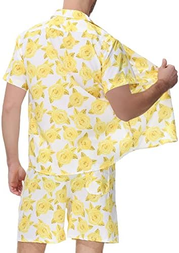 MCEDAR / Мъжки Луксозна Хавайска Риза с принтом и Къси Комплекти Дрехи за Почивка от 2 теми, Ежедневни, Плажни