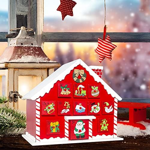 Коледна Украса, Декориран Сняг Покрив на Къща, Календар за обратно броене, Кутия за съхранение на бижута, Бижута,