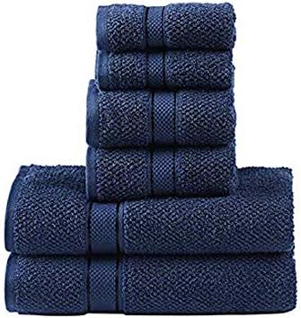 Комплект кърпи за баня SENSES Textured Rice Сплитка от 6 теми Напълно Хлопчатобумажный 550 ГОРИВО (тъмно синьо)