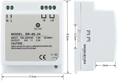CRFYJ 1 бр. DR-60-24 Източник на захранване на DIN-шина с един изход 24 В Трансформатор на напрежение led дисплей