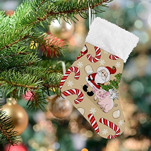 Коледни Чорапи ALAZA, Коледно Прасе, Зимна коледна Елха, Класически Персонализирани Малки Чулочные Украса за