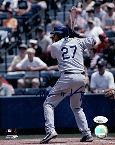 Мат Кемп Подписа Снимка с размер 8X10 с автограф на Лос Анджелис Доджърс Прилеп JSA AD30274 - Снимки на MLB с автограф