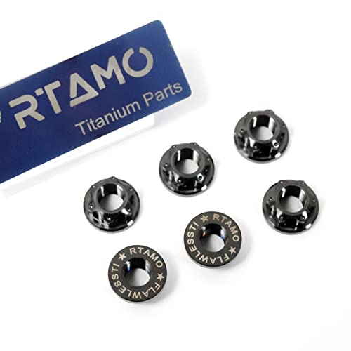 RTAMO M10 × 1.0 Титанов Фланцевые Ядки с шестоъгълни глави, комплект от 6 бр. (злато)